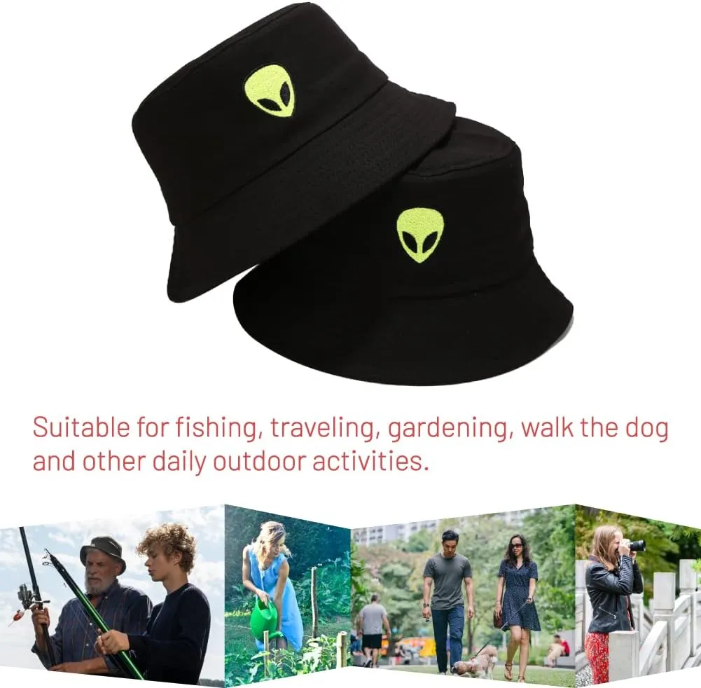 Cotton Bucket Hat for Women Men Summer Travel Sun Beach Bucket Cap, Unisex Outdoor Fisherman Hat