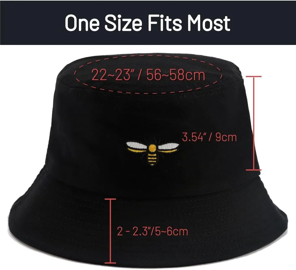 Cotton Bucket Hat for Women Men Summer Travel Sun Beach Bucket Cap, Unisex Outdoor Fisherman Hat