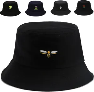 Cotton Bucket Hat for Women Men Summer Travel Sun Beach Bucket Cap, Unisex Outdoor Fisherman Hat