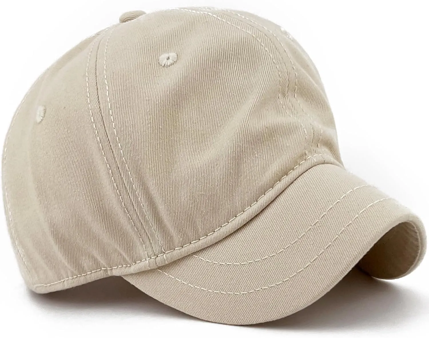 Cotton Short Bill Baseball Caps for Women Mens Plain Unstructured Short Brim Ball Hats for Running Umpire Cap
