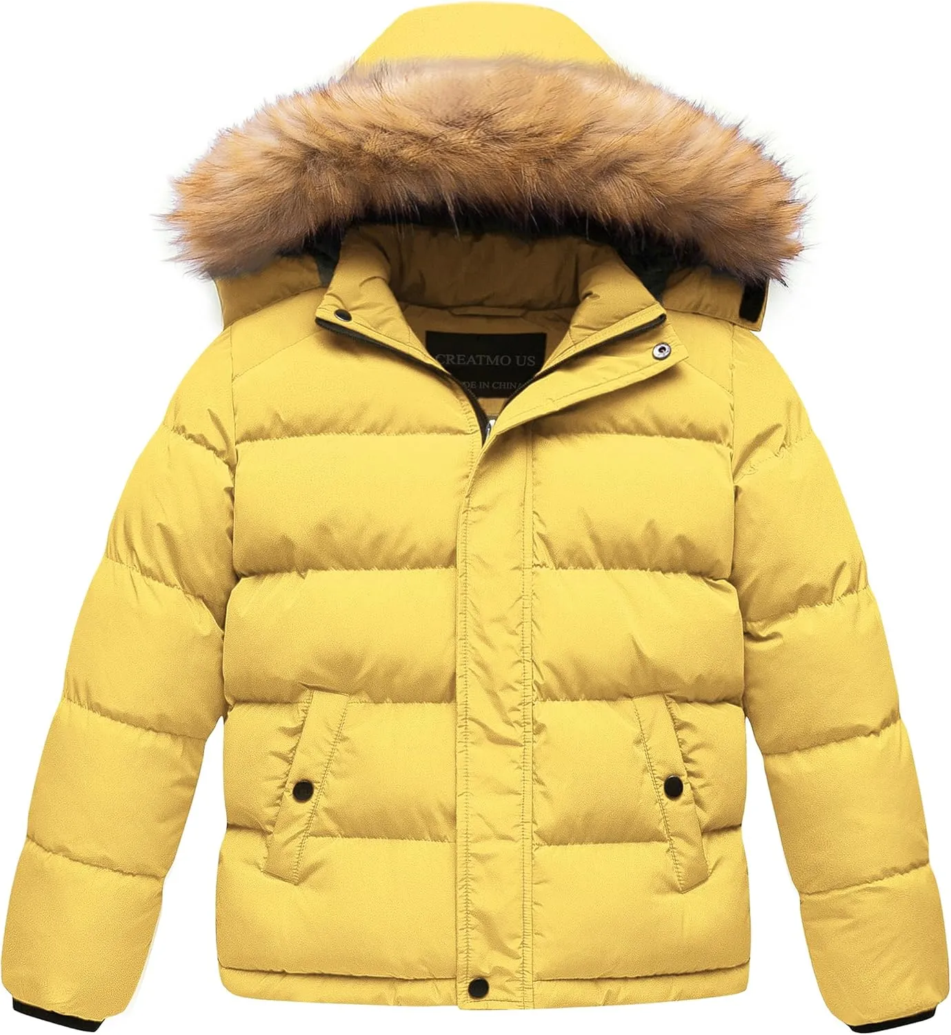 CREATMO US Boy's Water Resistant Winter Coats Warm Fleece Lined Outwear Windbreaker Ski Jacket