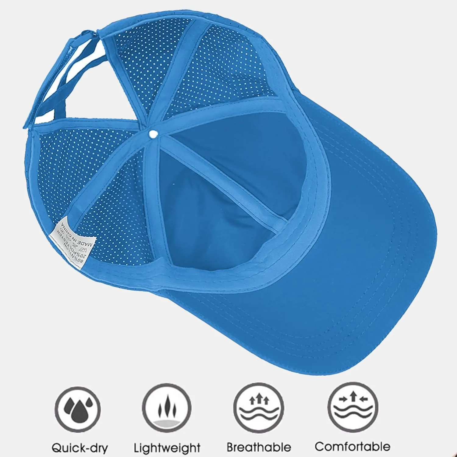 Criss Cross Ponytail Baseball Cap for Women Adjustable High Messy Bun Trucker Hats Quick Drying Mesh PonyCap