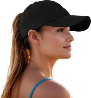 Criss Cross Ponytail Baseball Cap for Women Adjustable High Messy Bun Trucker Hats Quick Drying Mesh PonyCap