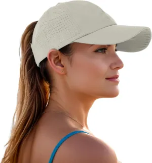 Criss Cross Ponytail Baseball Cap for Women Adjustable High Messy Bun Trucker Hats Quick Drying Mesh PonyCap