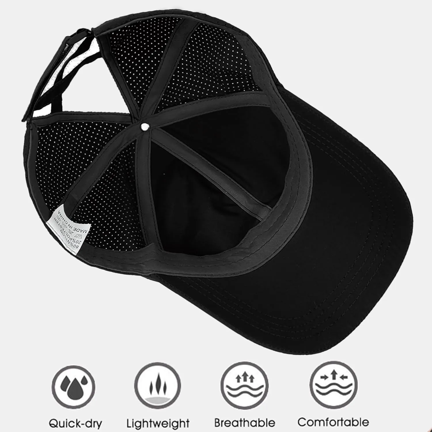 Criss Cross Ponytail Baseball Cap for Women Adjustable High Messy Bun Trucker Hats Quick Drying Mesh PonyCap