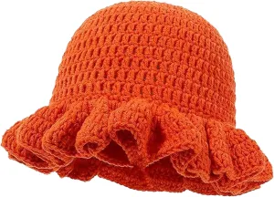 Crochet Bucket Hat Women Trendy Knit Floppy Cap Cute Boho Handmade Beanies Outdoor Boho Travel Fishing Hat
