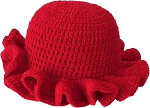 Crochet Bucket Hat Women Trendy Knit Floppy Cap Cute Boho Handmade Beanies Outdoor Boho Travel Fishing Hat