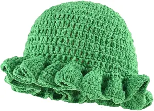 Crochet Bucket Hat Women Trendy Knit Floppy Cap Cute Boho Handmade Beanies Outdoor Boho Travel Fishing Hat