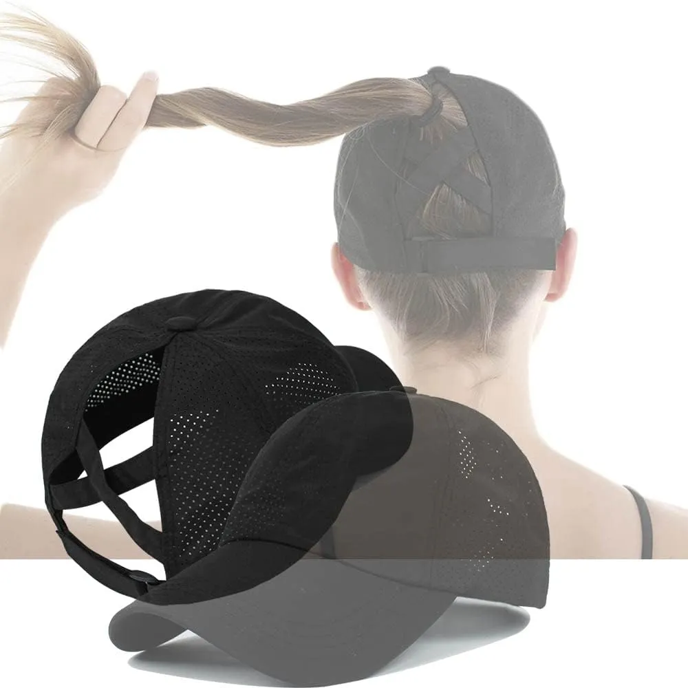 Cross Hat Womens Baseball Cap -Cross Ponytail Hat Baseball Cap
