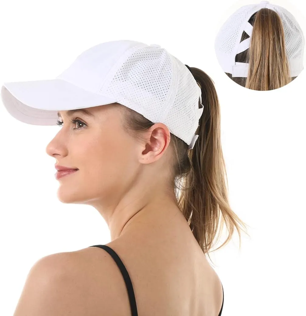 Cross Hat Womens Baseball Cap -Cross Ponytail Hat Baseball Cap