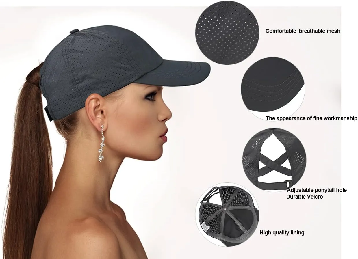 Cross Hat Womens Baseball Cap -Cross Ponytail Hat Baseball Cap