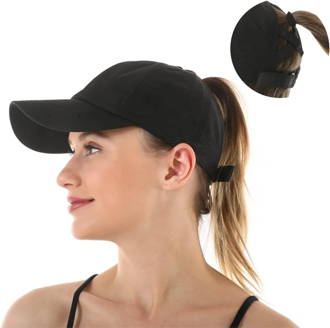 Cross Hat Womens Baseball Cap -Cross Ponytail Hat Baseball Cap
