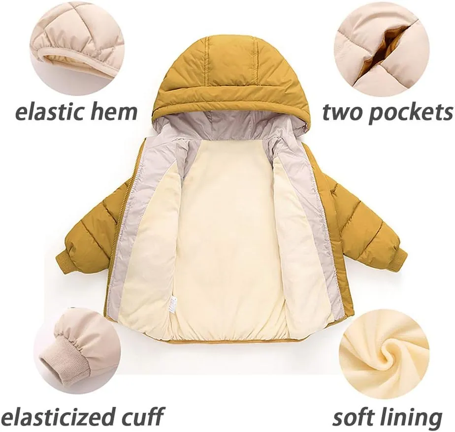 Curipeer Boys Girls Winter Jacket with Hooded Warm Snow Toddler Outer Clothing