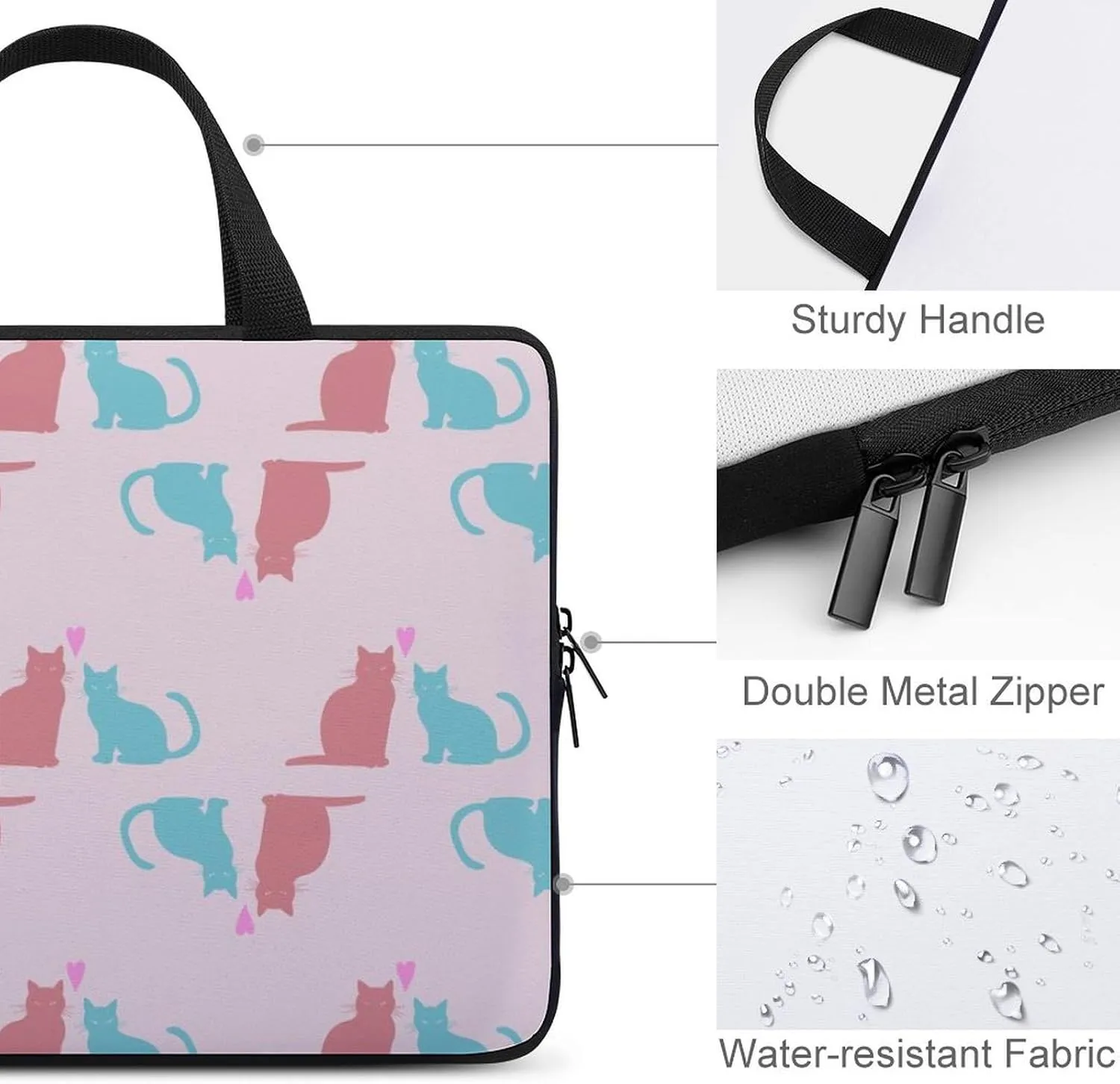 Cute Dog Pattern Laptop Bag Water-resistant Laptop Sleeve Handle Notebook Computer Case Briefcase