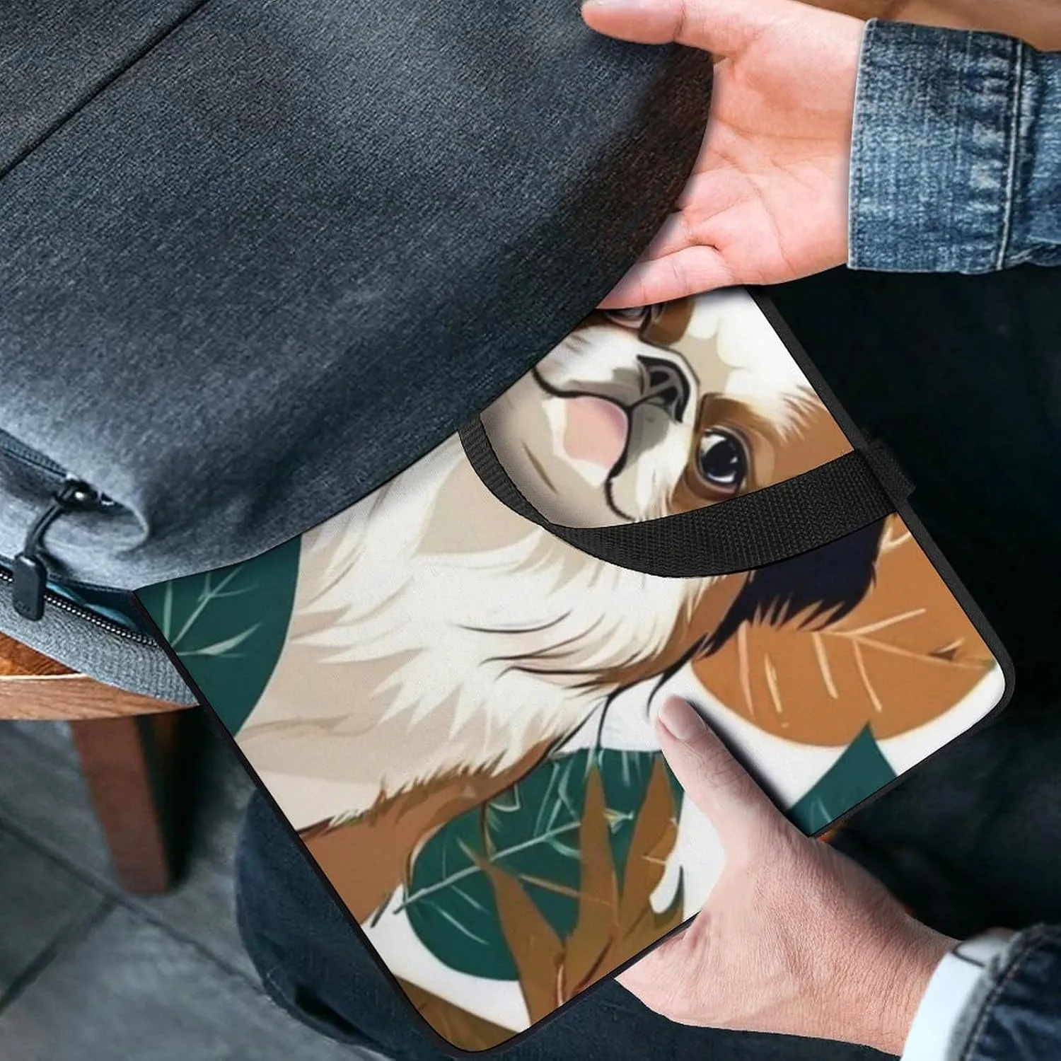 Cute Dog Pattern Laptop Bag Water-resistant Laptop Sleeve Handle Notebook Computer Case Briefcase