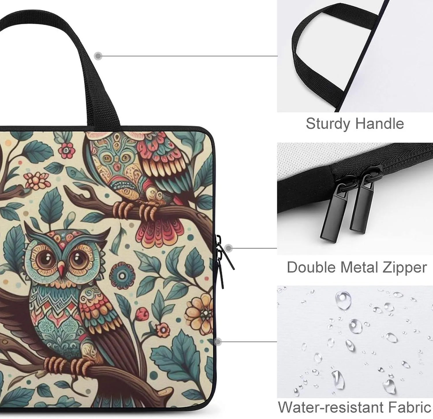 Cute Dog Pattern Laptop Bag Water-resistant Laptop Sleeve Handle Notebook Computer Case Briefcase