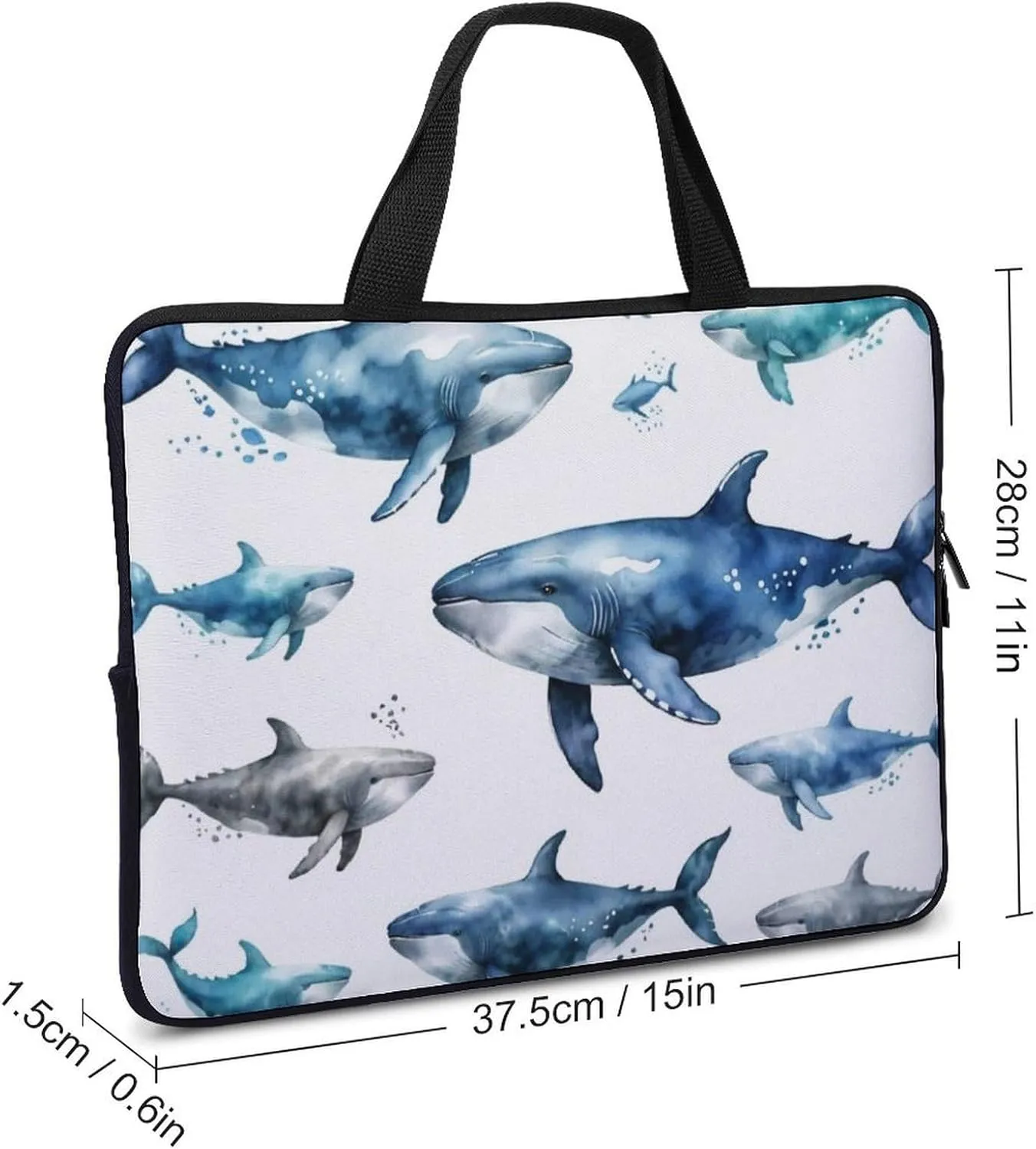 Cute Dog Pattern Laptop Bag Water-resistant Laptop Sleeve Handle Notebook Computer Case Briefcase