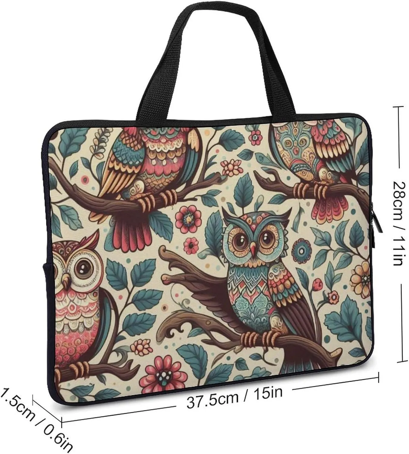 Cute Dog Pattern Laptop Bag Water-resistant Laptop Sleeve Handle Notebook Computer Case Briefcase