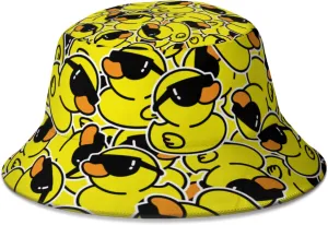 Cute Duck Bucket Hats Fashion Beach Sun Cap Packable Outdoor Fisherman Hat for Women and Men
