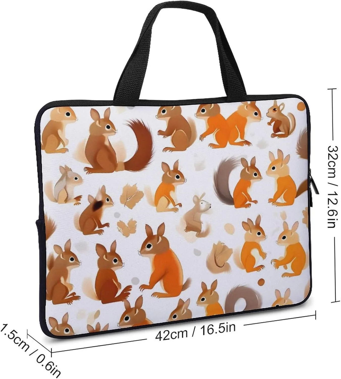 Cute Squirrels Laptop Bag Durable Laptop Sleeve Water-Resistant Notebook Bag for Computer Or Tablet