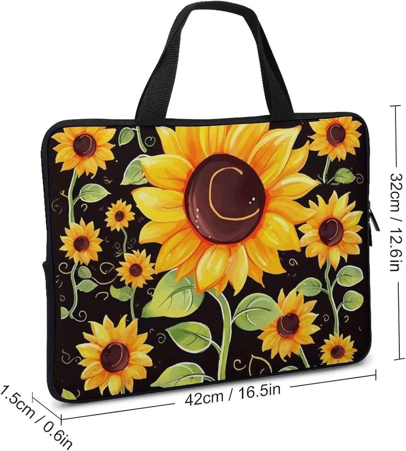 Cute Sunflower Laptop Bag Durable Laptop Sleeve Water-Resistant Notebook Bag for Computer Or Tablet