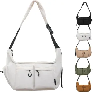 Dallaswind Large Capacity Messenger Canvas BagVintage Water Resistant Canvas SatchelLarge Crossbody Bag Shoulder Purse