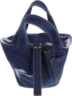 Denim Crossbody Bag for Women Purse Small Backpack Purse Casual Denim Tote Bag Simple