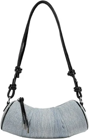 Denim Purse for Women Cute Slouchy Purse Lightweight Clutch Handbag Y2K Vintage Retro Jean Bucket Bags