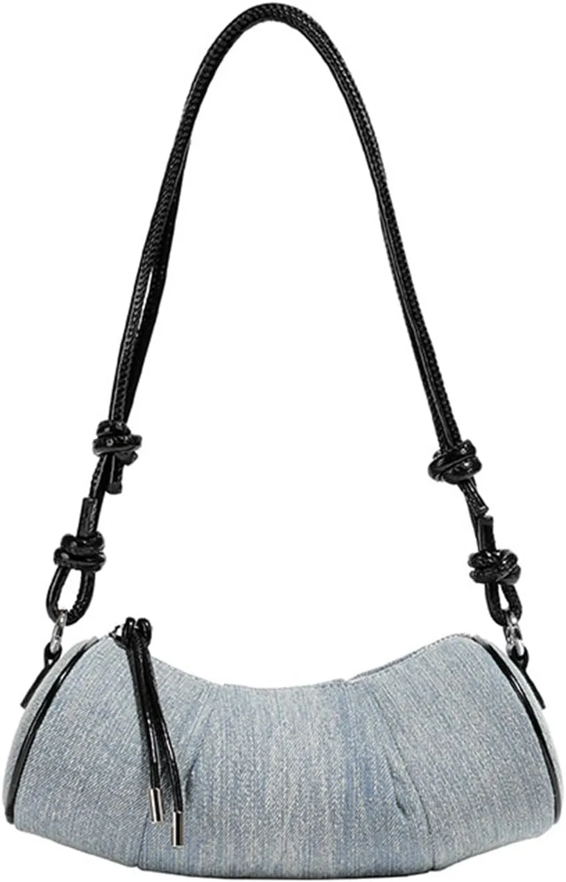 Denim Purse for Women Cute Slouchy Purse Lightweight Clutch Handbag Y2K Vintage Retro Jean Bucket Bags