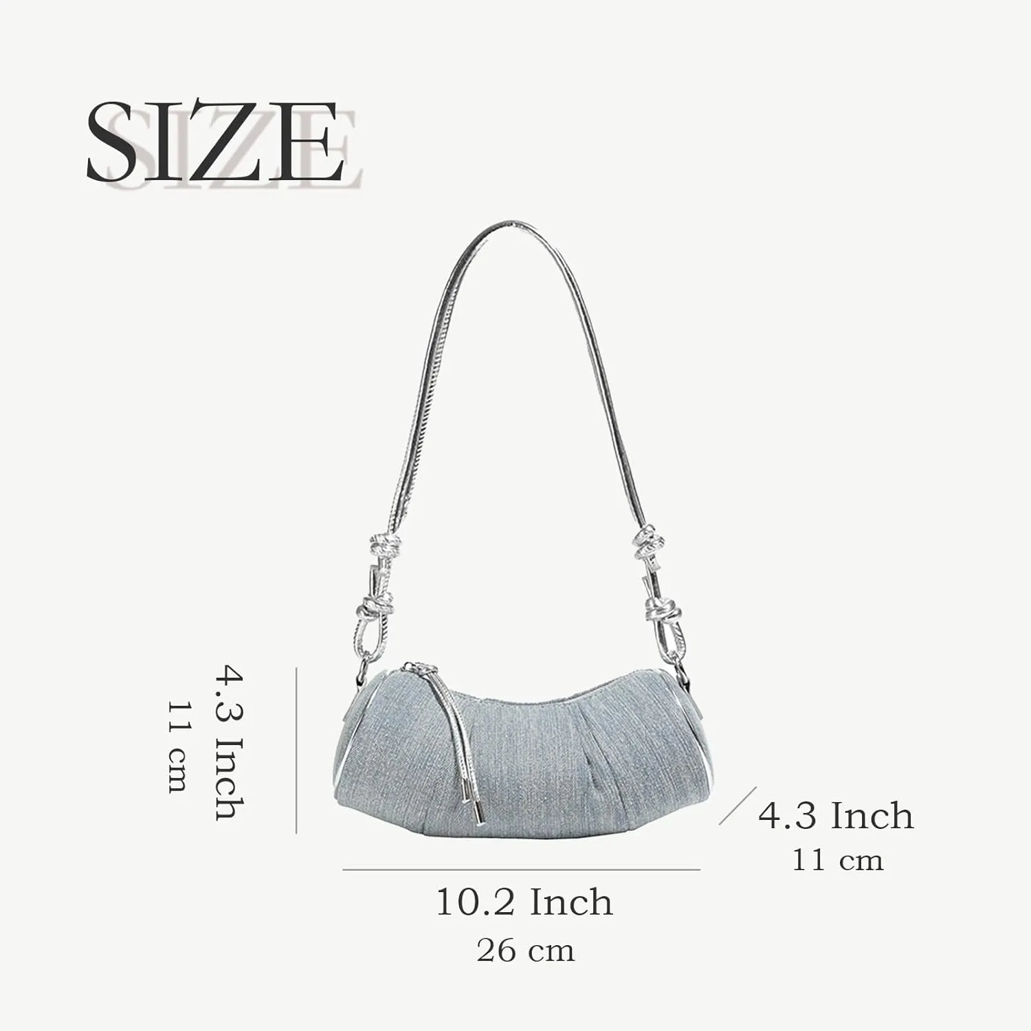 Denim Purse for Women Cute Slouchy Purse Lightweight Clutch Handbag Y2K Vintage Retro Jean Bucket Bags