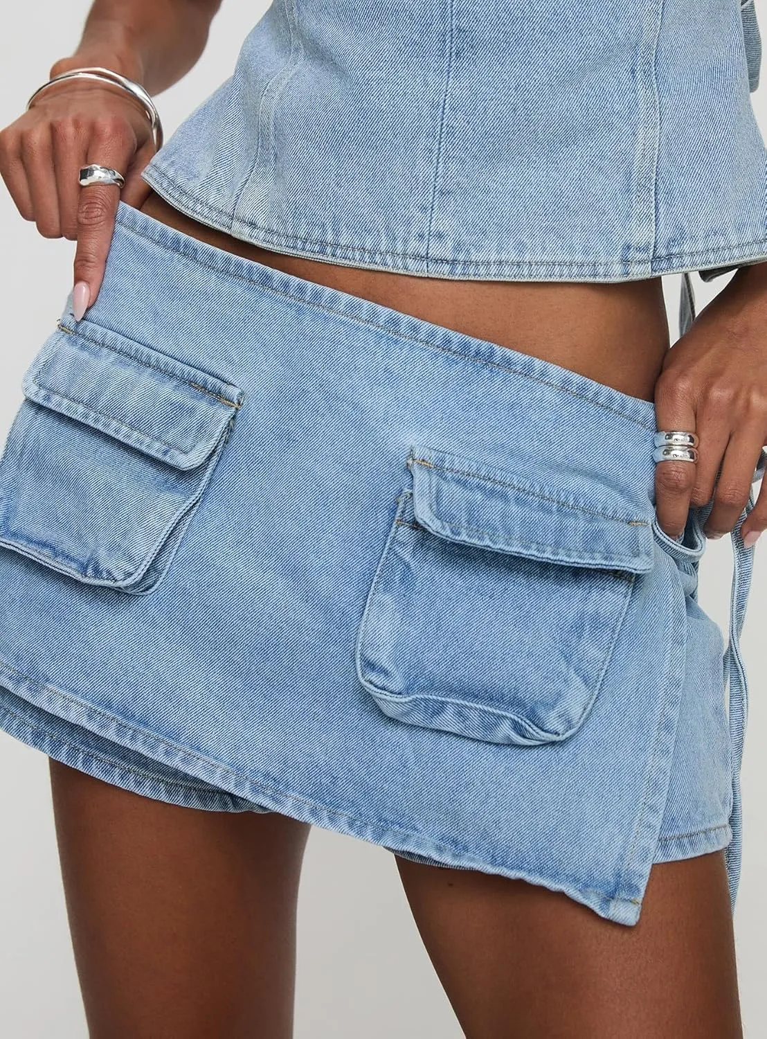 Denim Skorts for Women Cargo Jean Skort Low Rise Shorts Mini Skirt Country Concert Wear