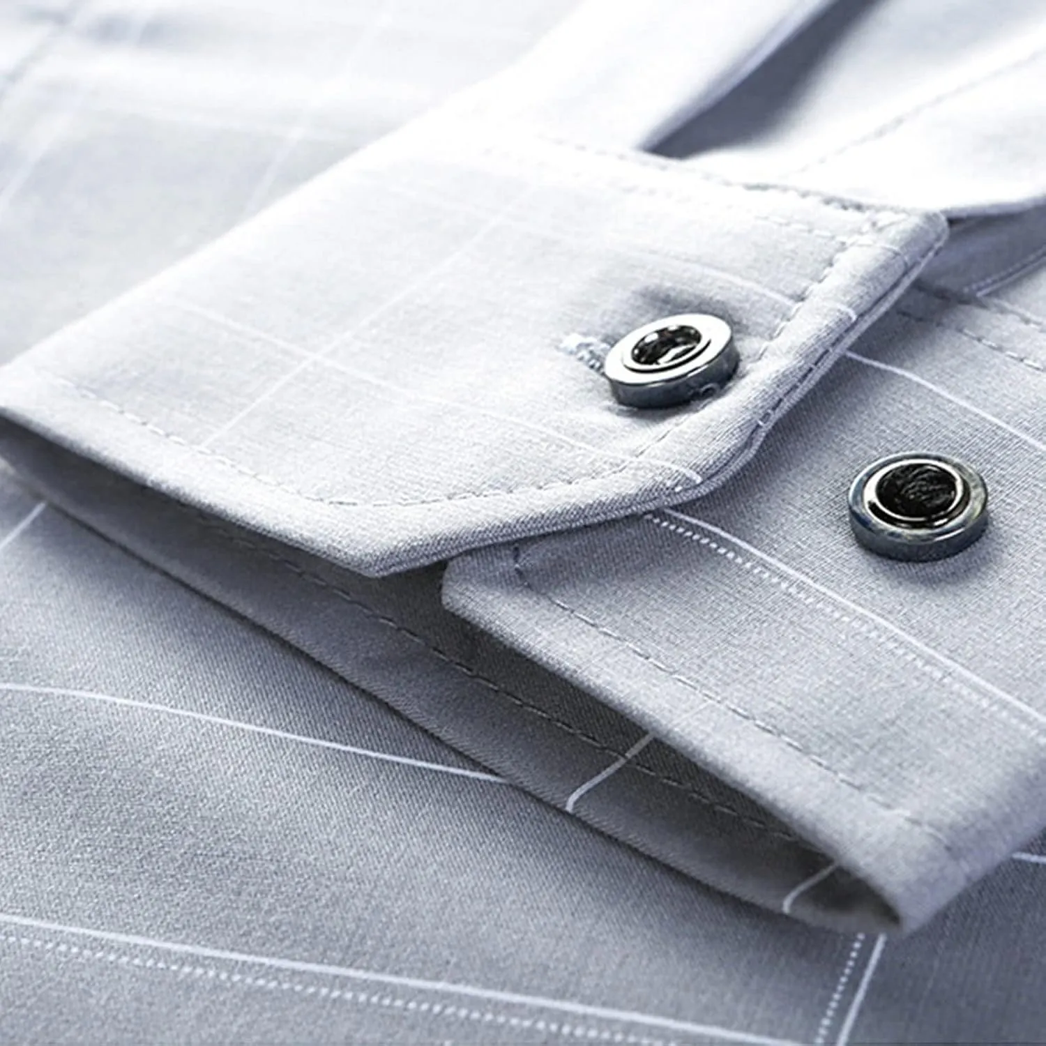 DGHM-JLMY Men's Fashion Business Casual Plaid Shirt Regular Fit Cotton Flannel Shirt Button Up Wrinkle-Free Plaid Shirts