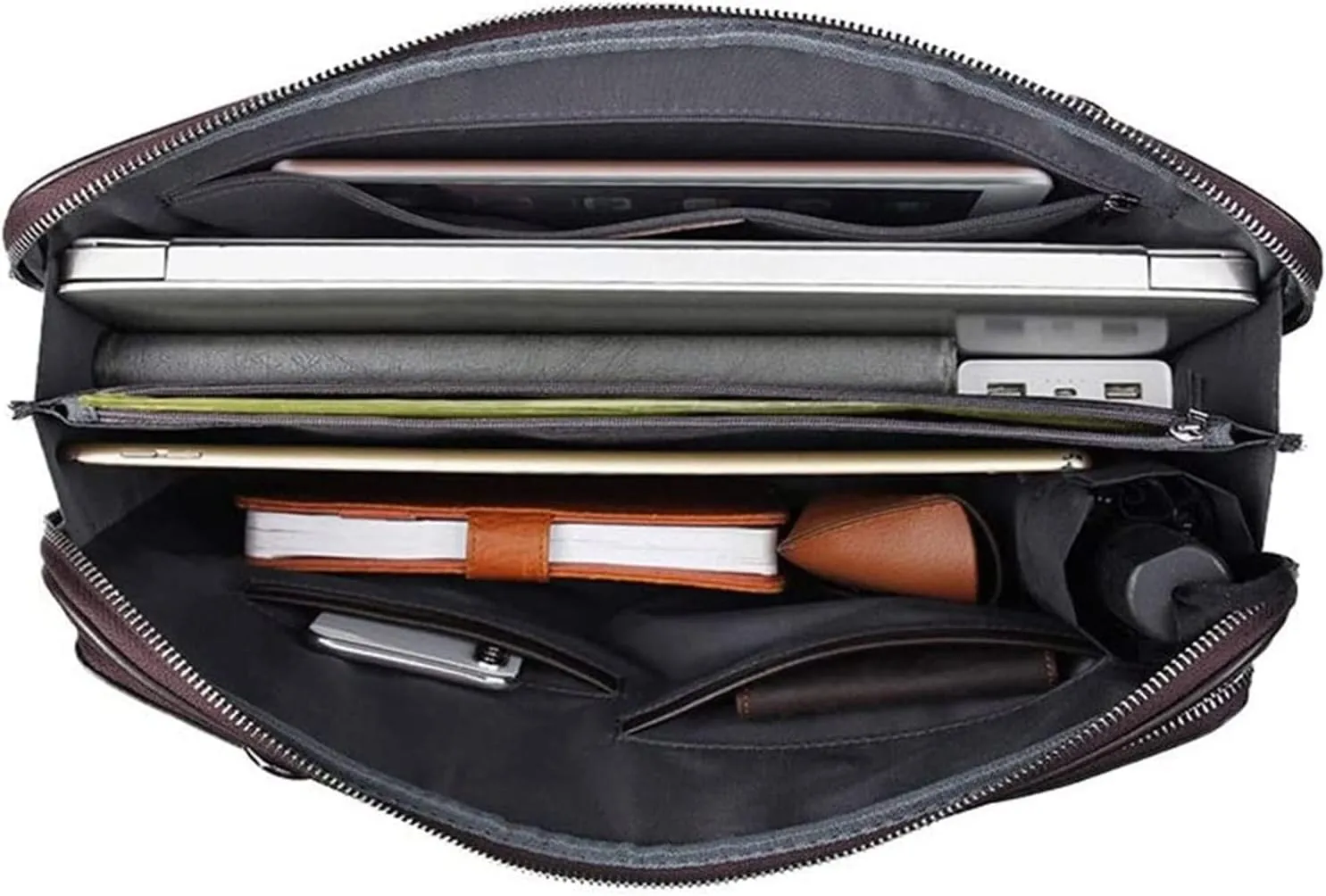 DHAEY Laptop Briefcase Vintage, Laptop Handbag 15Inch, Office Business Men, Water Resistant Messenger Shoulder