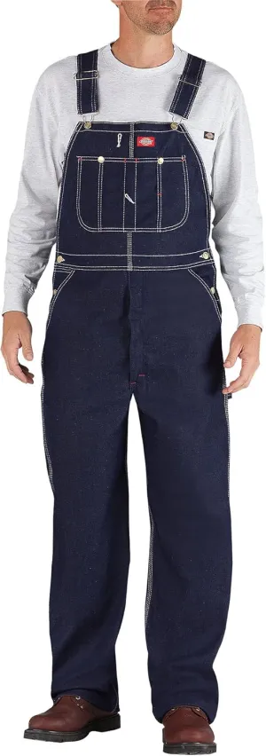 Dickies Men's Denim Bib Overall, Indigo Rigid, 40 x 30
