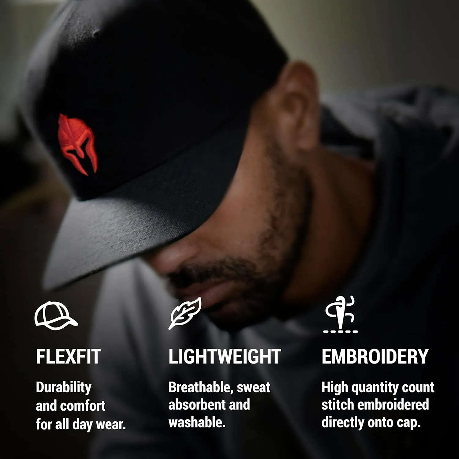 Dion Wear Men's Baseball Cap Spartan Warrior, Mid Profile