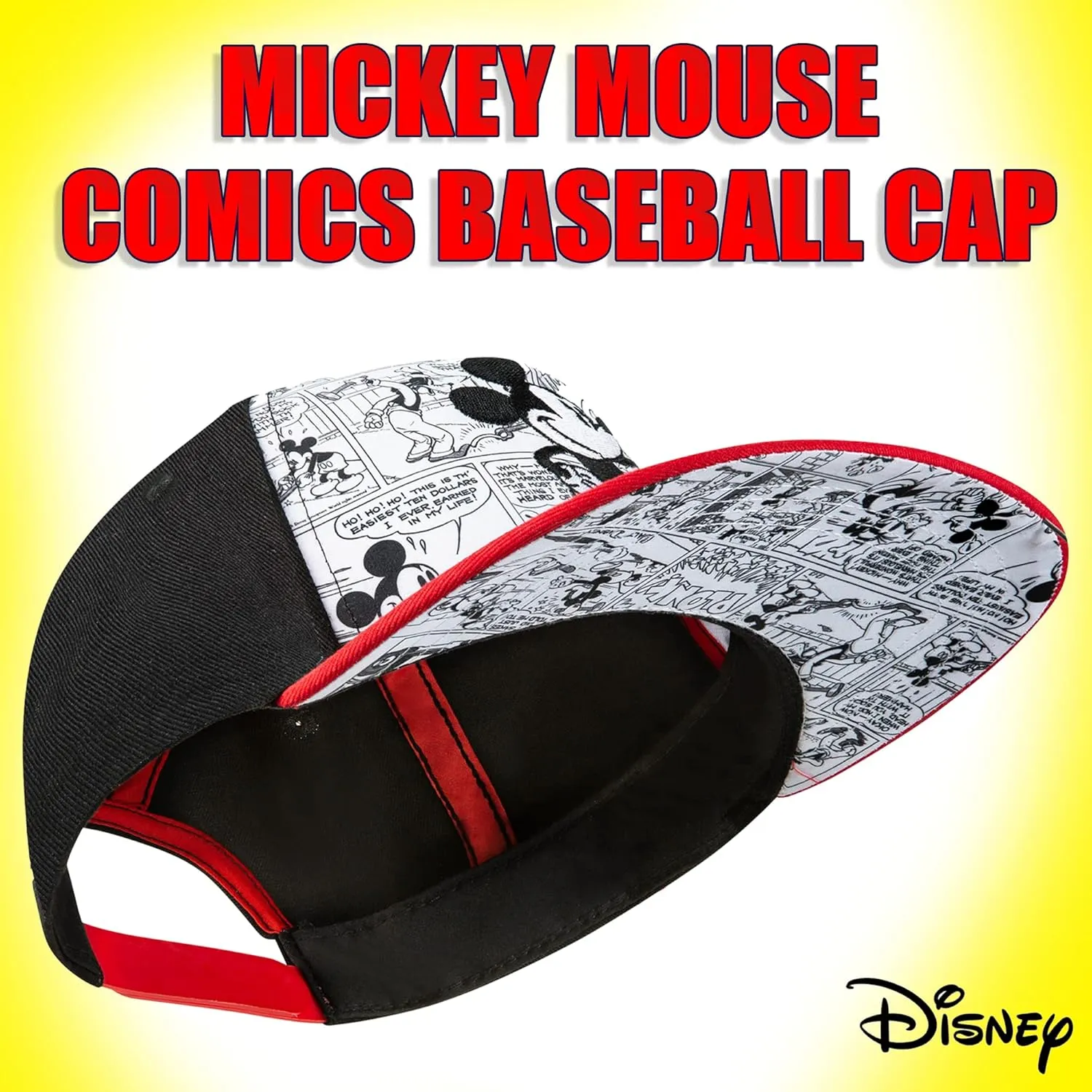 Disney Baseball Cap, Mickey Mouse Adjustable Toddler 2-4 Or Boy Hats for Kids Ages 4-7