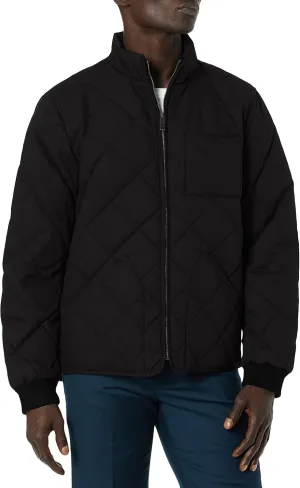 Dockers Men's Diamon Quilted Cotton Open-Bottom Bomber Jacket