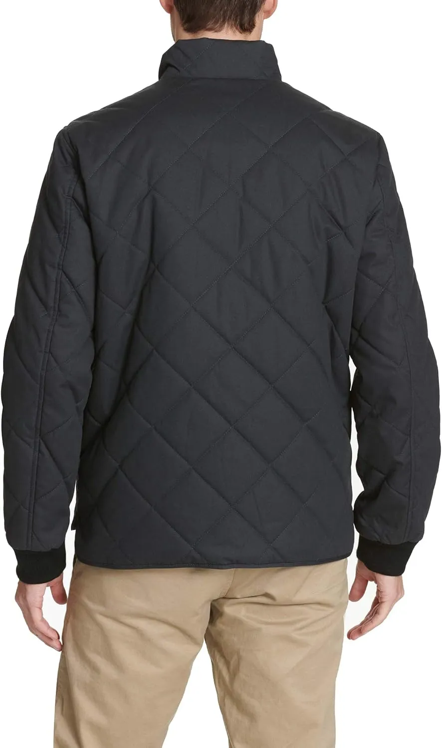 Dockers Men's Diamon Quilted Cotton Open-Bottom Bomber Jacket