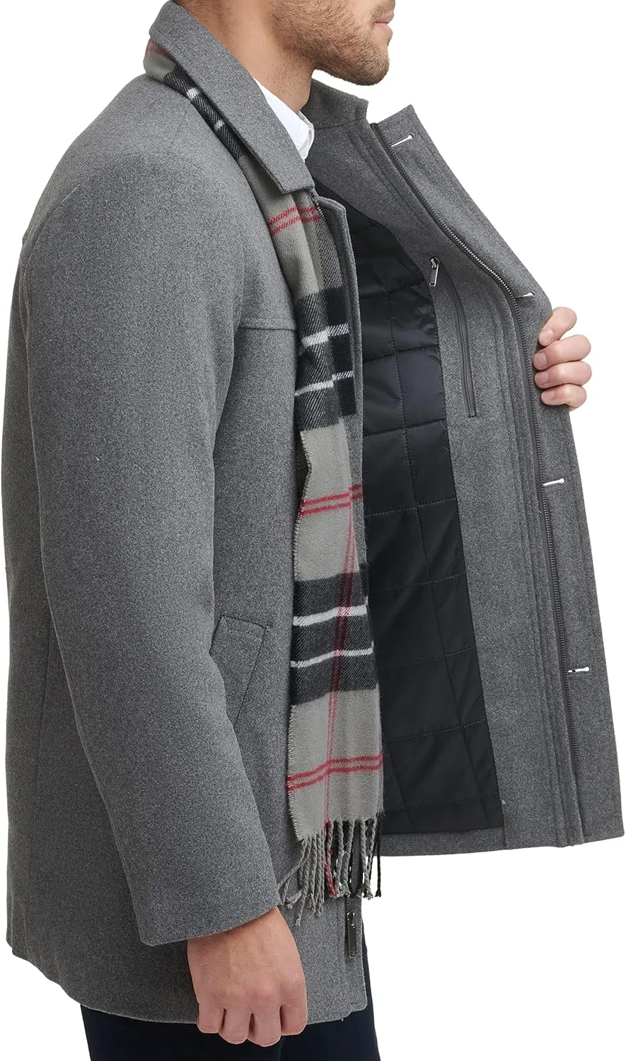 Dockers Men's Weston Wool Blend Coat with Scarf (Regular and Big & Tall)