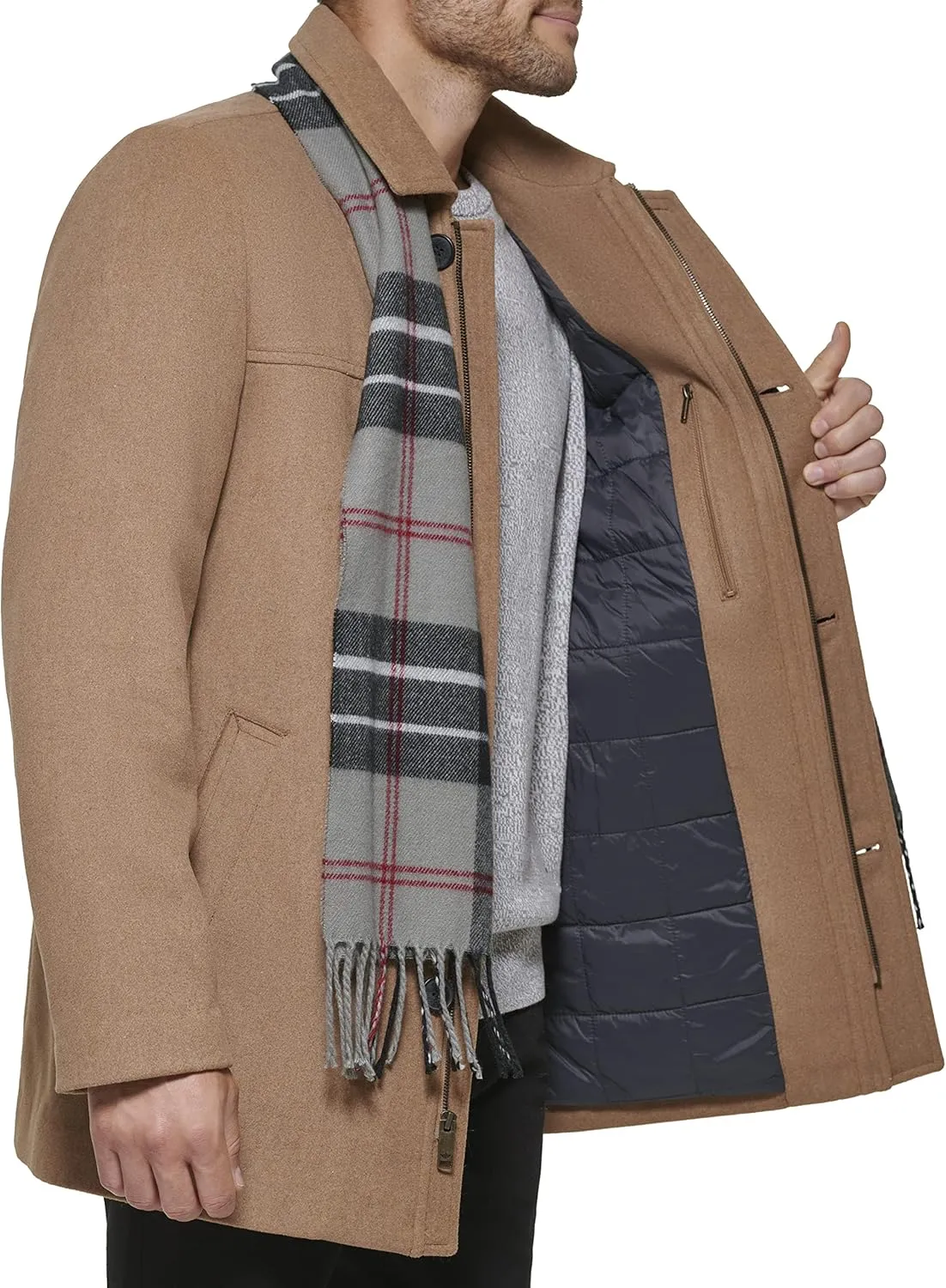 Dockers Men's Weston Wool Blend Coat with Scarf (Regular and Big & Tall)