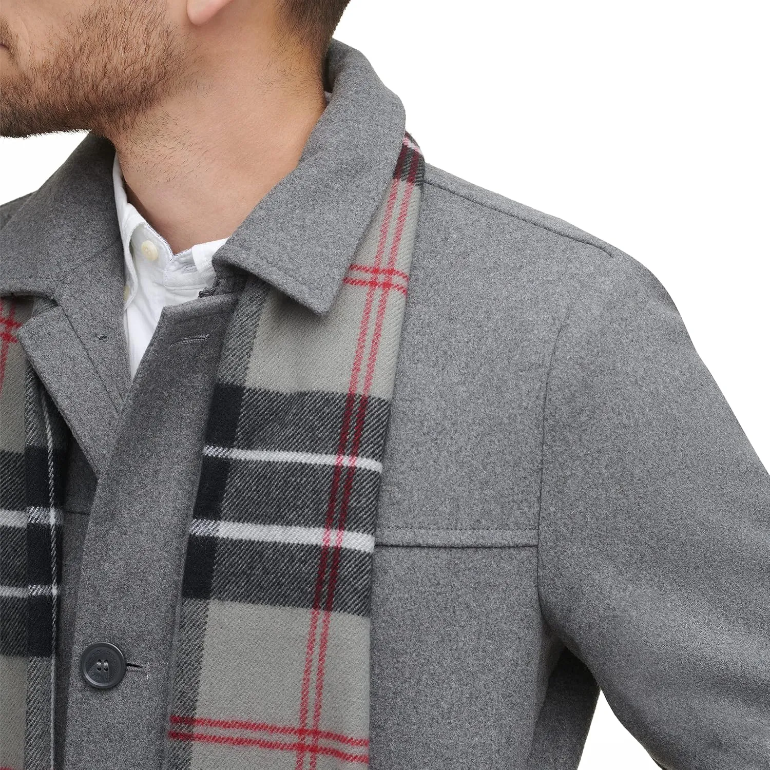 Dockers Men's Weston Wool Blend Coat with Scarf (Regular and Big & Tall)
