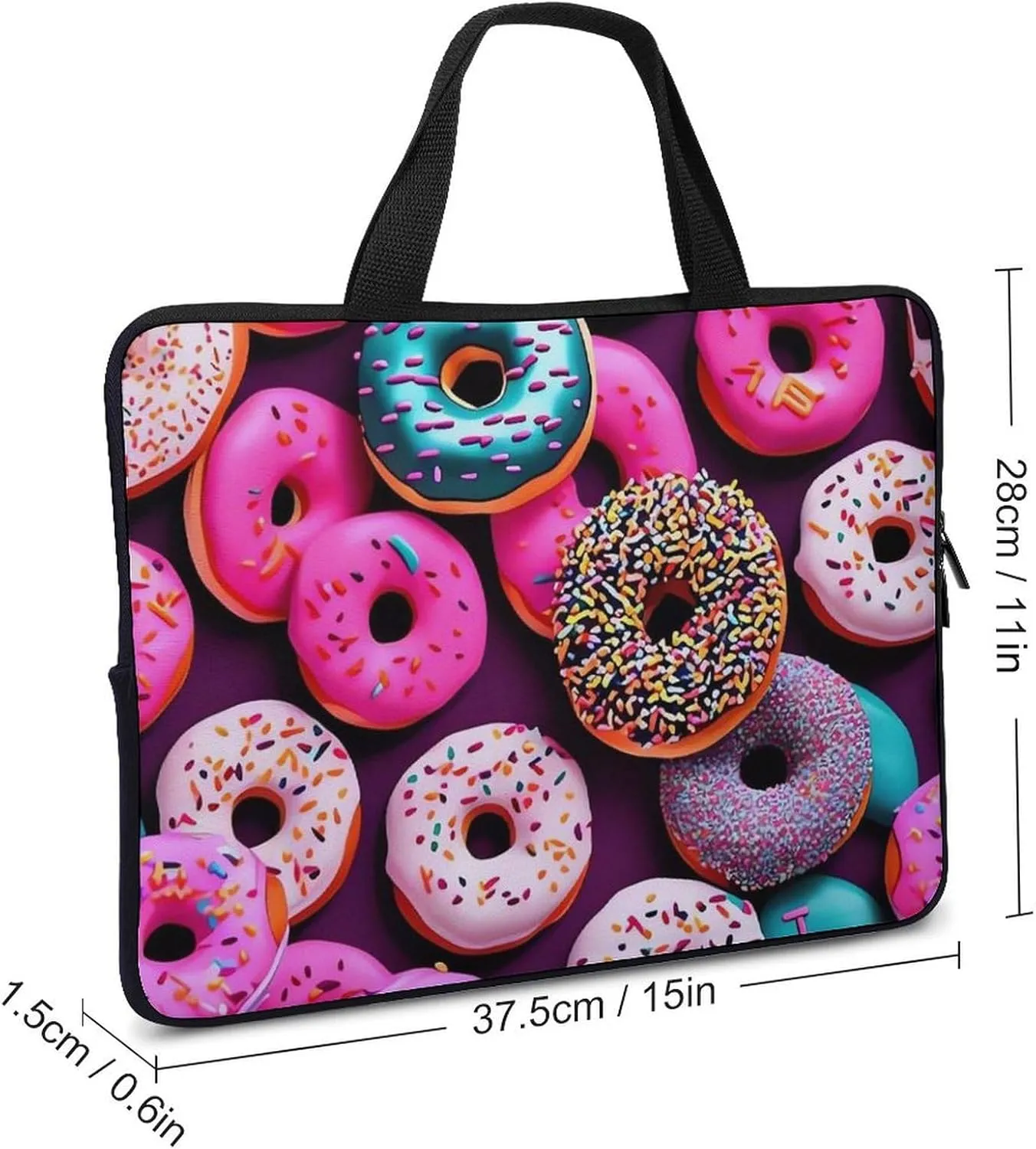 Donut Laptop Bag Durable Laptop Sleeve Water-Resistant Notebook Bag for Computer Or Tablet
