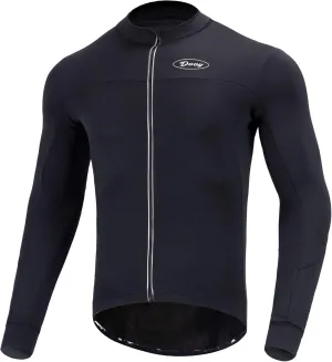 Dooy Men's Cycling Bike Jersey Thermal Biking Shirt Long Sleeve Bicycle Shirts with Full Zipper and Rear Pockets