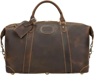 Duffle Bag for Travel Vintage Hand Carry on Mens Leather Messenger Business Satchel Computer Shoulder