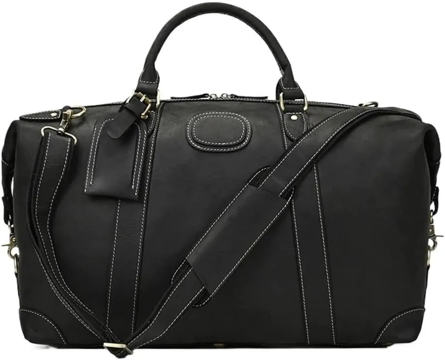 Duffle Bag for Travel Vintage Hand Carry on Mens Leather Messenger Business Satchel Computer Shoulder