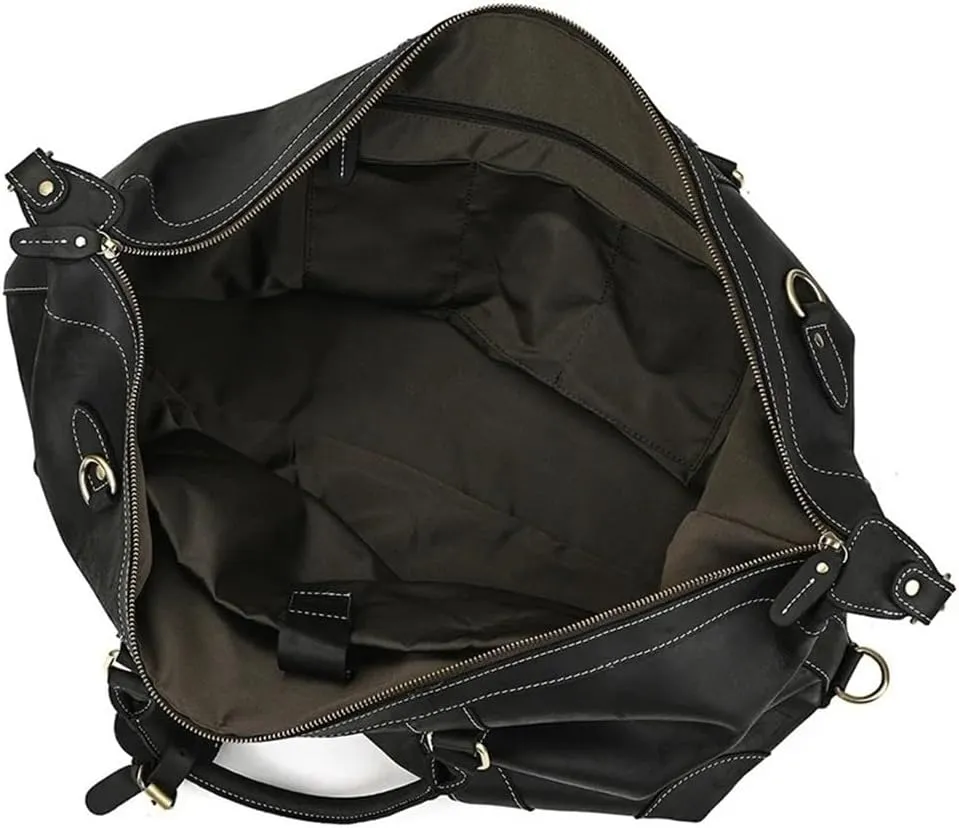 Duffle Bag for Travel Vintage Hand Carry on Mens Leather Messenger Business Satchel Computer Shoulder