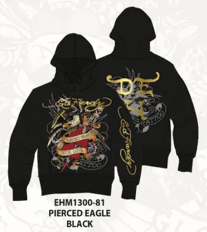 Ed Hardy Pierced Eagle Pullover Hoodie - Black