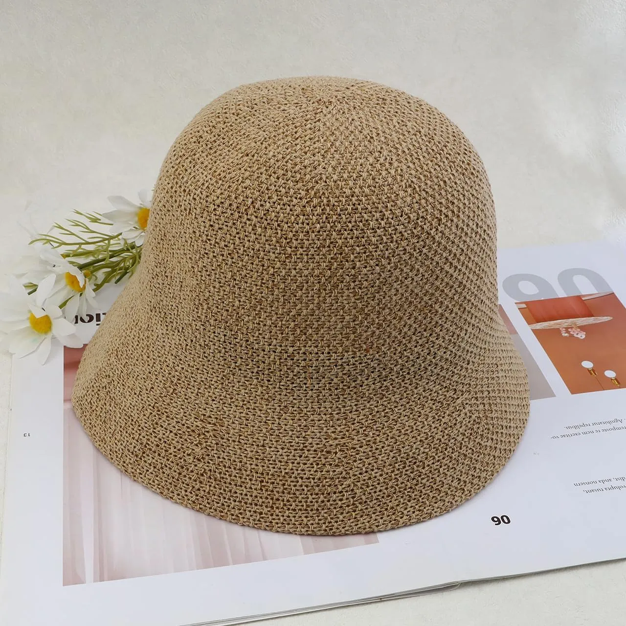 Eigso Mesh Woven Bucket Hat for Women Men Womens Fashion Outdoor Fisherman Cap for Woman Man