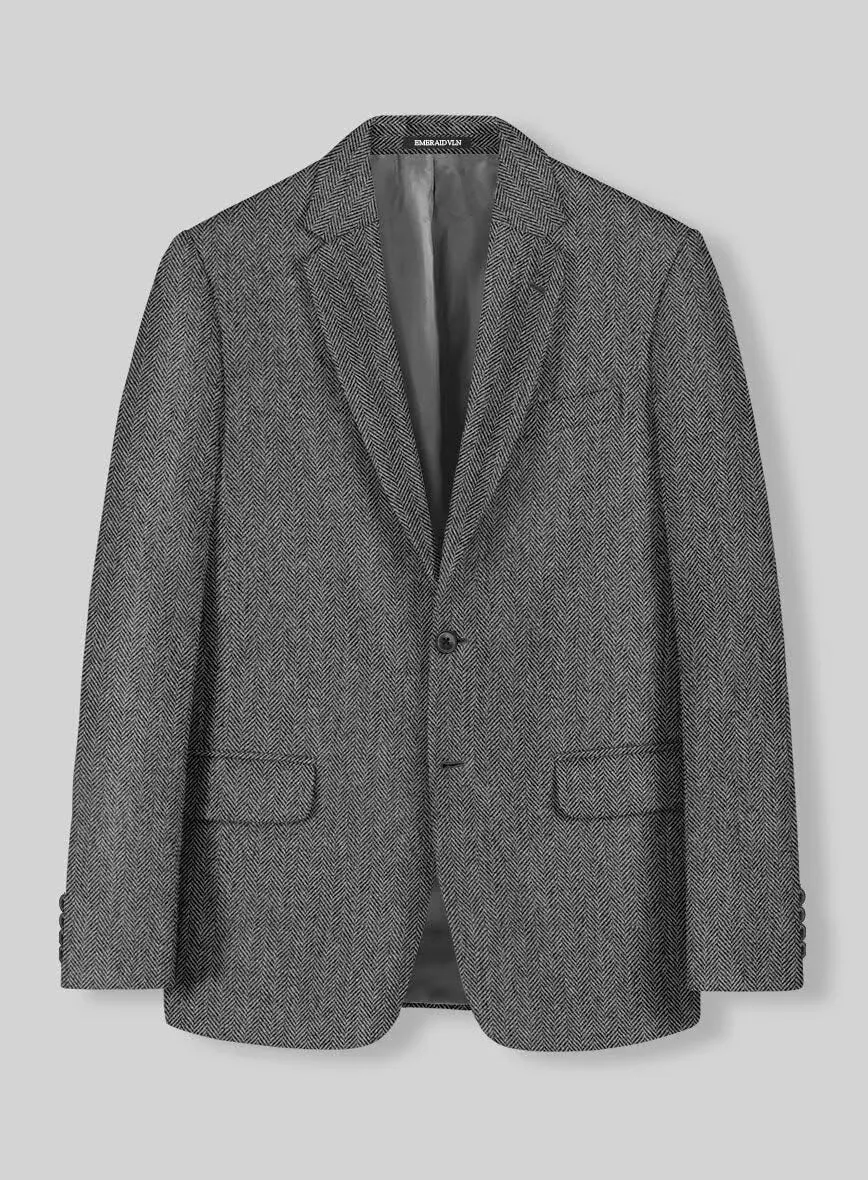 EMERAIDVLN Men's Tweed Blazer Vintage Herringbone Tweed Suit Jacket Casual Two Button Notch Lapel Wool Blend Sport Coats