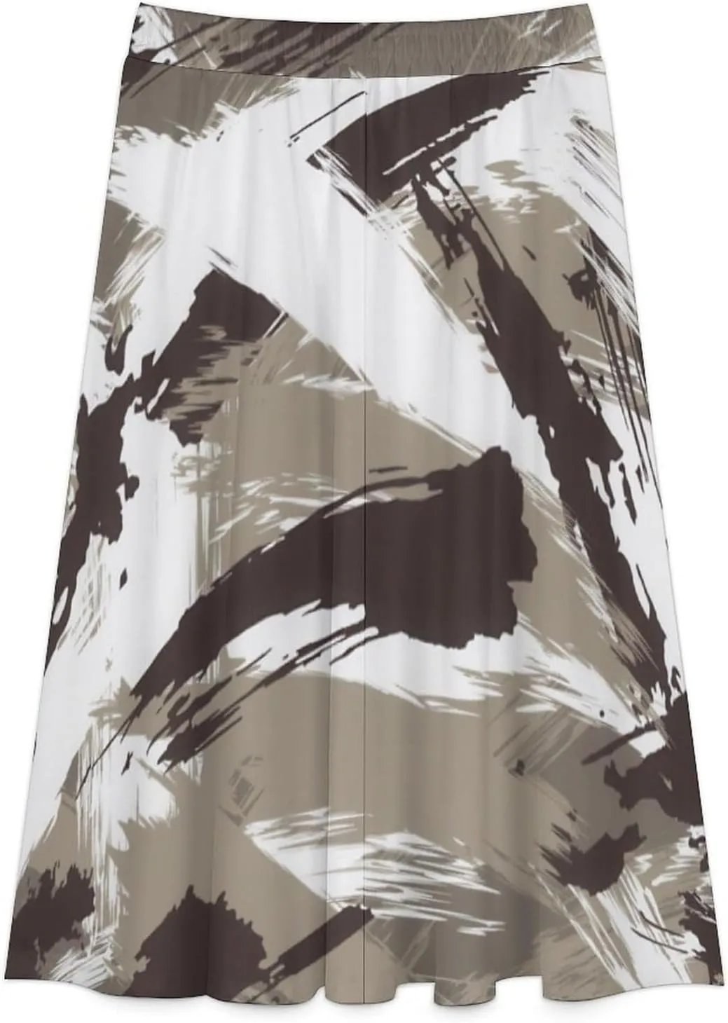 Esthetic Sports Patterns Printed Midi Skirt High Elastic Waist Pleated Bohemia Spring Skirts